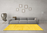 Machine Washable Solid Yellow Modern Rug, wshabs1551yw