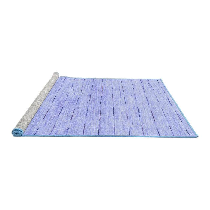 Sideview of Machine Washable Solid Blue Modern Rug, wshabs1552blu