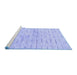 Sideview of Machine Washable Solid Blue Modern Rug, wshabs1552blu