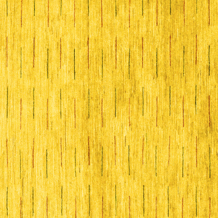 Square Machine Washable Solid Yellow Modern Rug, wshabs1552yw