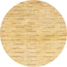 Round Machine Washable Abstract Chrome Gold Yellow Rug, wshabs1552