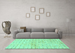 Machine Washable Solid Turquoise Modern Area Rugs in a Living Room,, wshabs1552turq