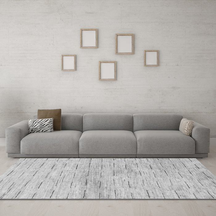 Machine Washable Solid Gray Modern Rug in a Living Room,, wshabs1552gry
