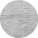 Round Machine Washable Solid Gray Modern Rug, wshabs1552gry