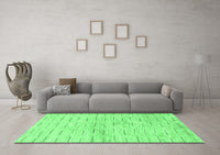 Machine Washable Solid Emerald Green Modern Rug, wshabs1552emgrn