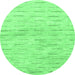 Round Solid Emerald Green Modern Rug, abs1552emgrn