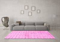 Machine Washable Solid Pink Modern Rug, wshabs1552pnk