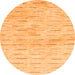 Round Machine Washable Solid Orange Modern Area Rugs, wshabs1552org