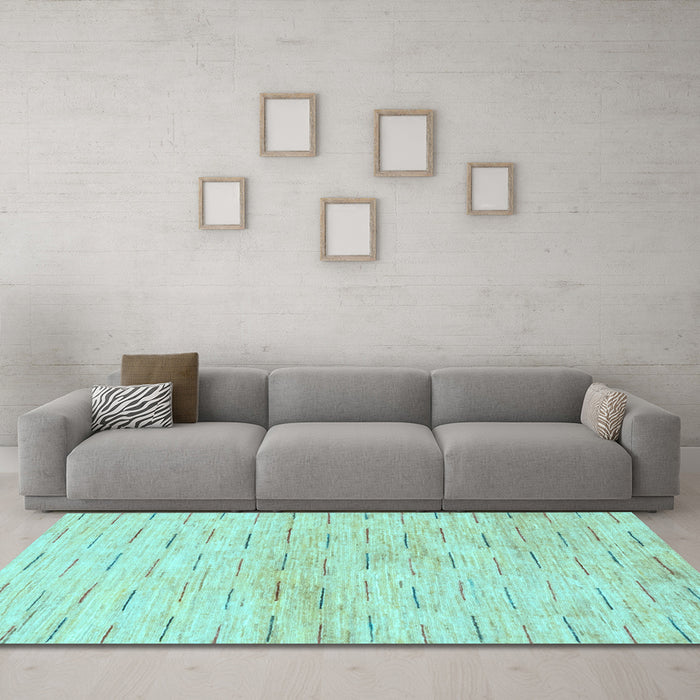 Machine Washable Solid Light Blue Modern Rug in a Living Room, wshabs1552lblu
