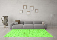 Machine Washable Solid Green Modern Rug, wshabs1552grn