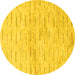 Round Solid Yellow Modern Rug, abs1552yw