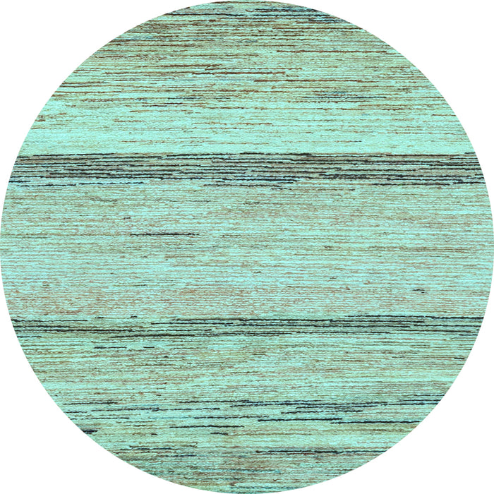 Round Abstract Light Blue Modern Rug, abs1553lblu