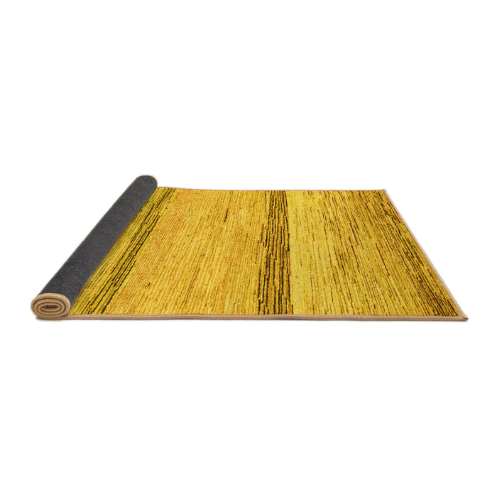 Sideview of Abstract Yellow Modern Rug, abs1553yw