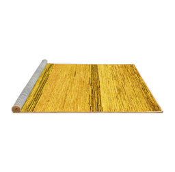 Sideview of Machine Washable Abstract Yellow Modern Rug, wshabs1553yw