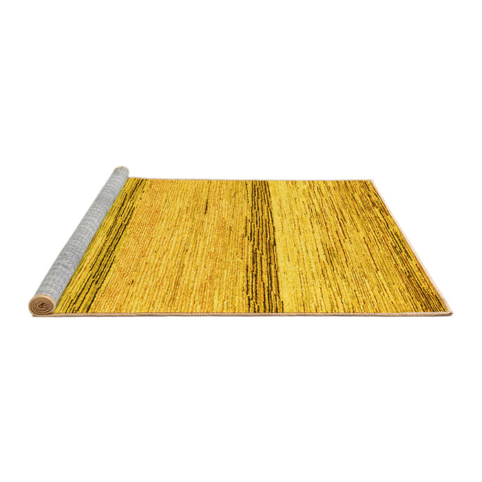 Sideview of Machine Washable Abstract Yellow Modern Rug, wshabs1553yw