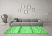 Machine Washable Abstract Emerald Green Modern Area Rugs in a Living Room,, wshabs1553emgrn