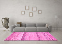 Machine Washable Abstract Pink Modern Rug, wshabs1553pnk