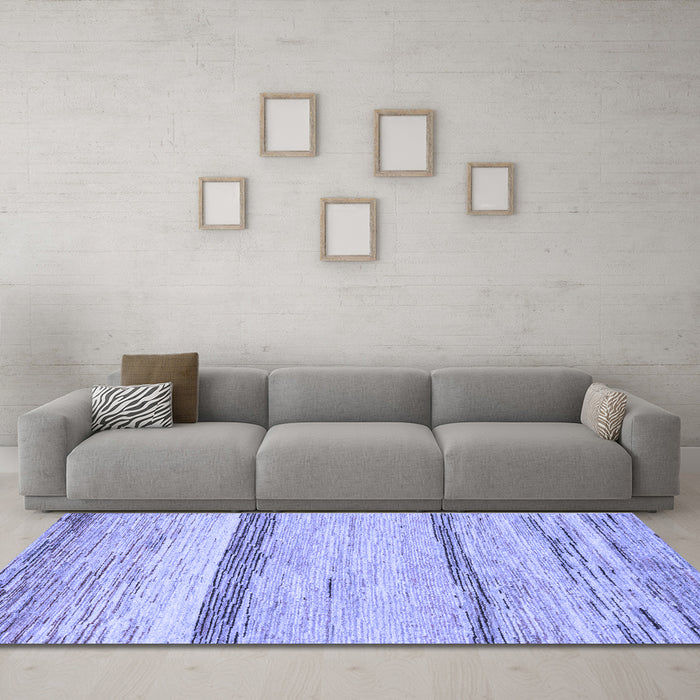 Machine Washable Abstract Blue Modern Rug in a Living Room, wshabs1553blu
