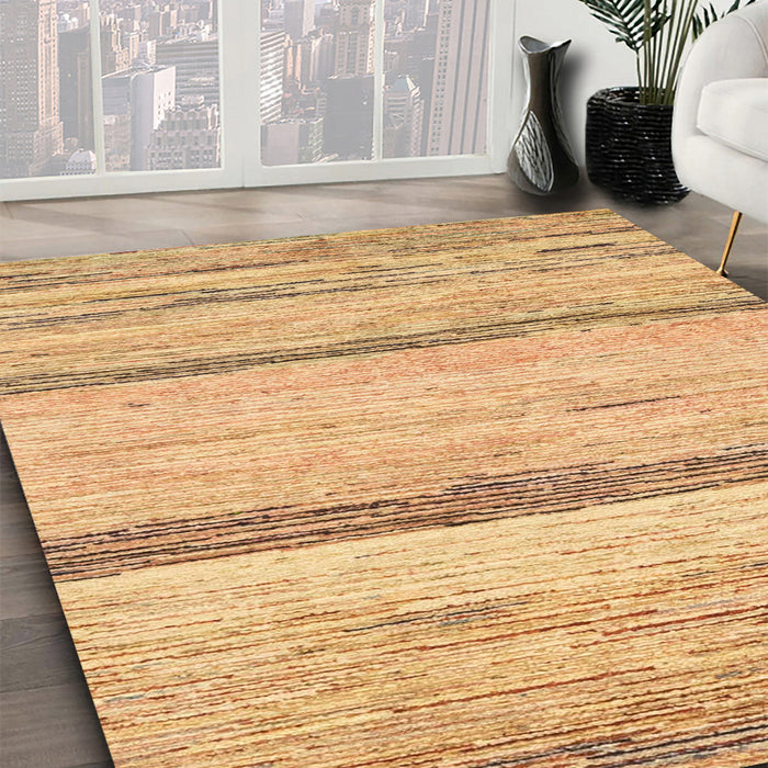 Abstract Chrome Gold Yellow Modern Rug in Family Room, abs1553