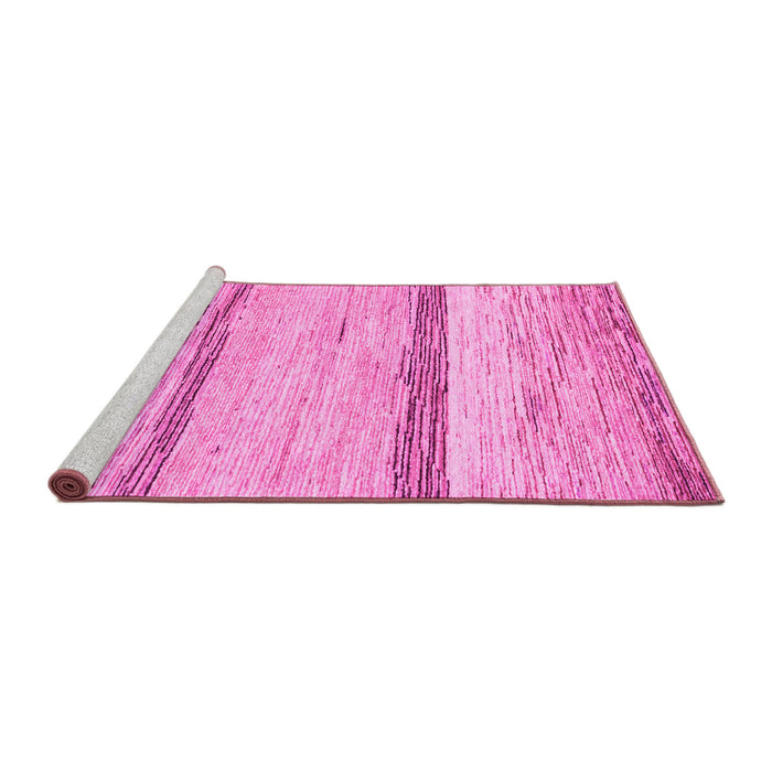 Sideview of Machine Washable Abstract Pink Modern Rug, wshabs1553pnk