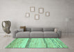 Machine Washable Abstract Turquoise Modern Area Rugs in a Living Room,, wshabs1553turq