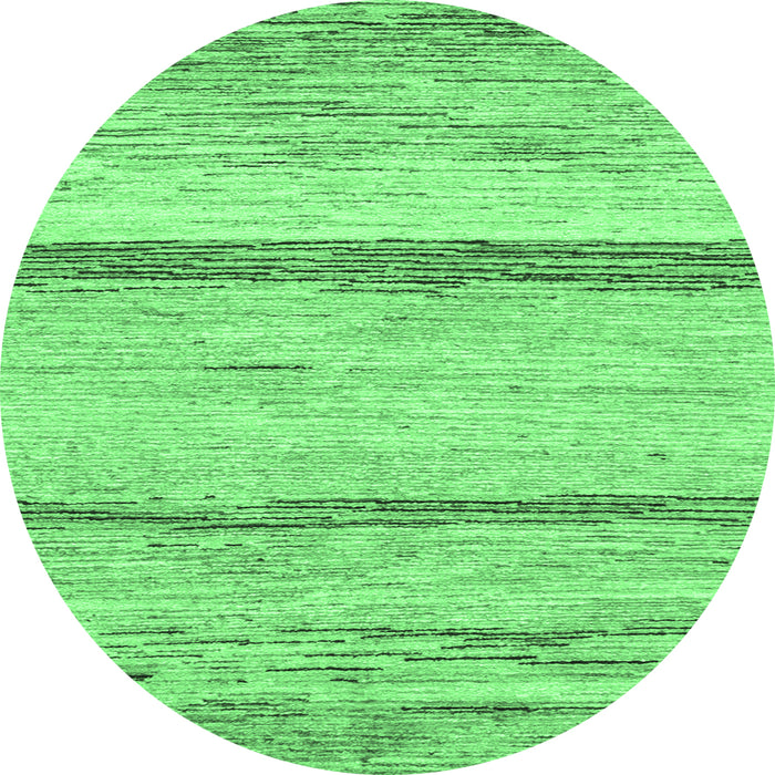 Round Abstract Emerald Green Modern Rug, abs1553emgrn