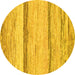 Round Machine Washable Abstract Yellow Modern Rug, wshabs1553yw