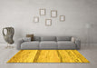 Machine Washable Abstract Yellow Modern Rug in a Living Room, wshabs1553yw