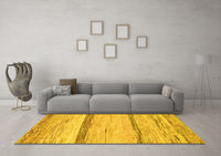 Machine Washable Abstract Yellow Modern Rug, wshabs1553yw