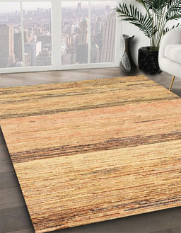 Machine Washable Abstract Chrome Gold Yellow Rug in a Family Room, wshabs1553