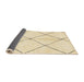 Sideview of Abstract Khaki Gold Solid Rug, abs1554