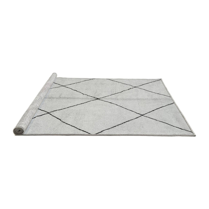 Sideview of Machine Washable Solid Gray Modern Rug, wshabs1554gry