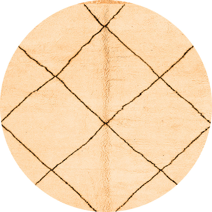 Round Solid Orange Modern Rug, abs1554org