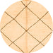 Round Solid Orange Modern Rug, abs1554org