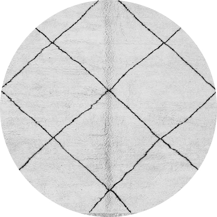 Round Machine Washable Solid Gray Modern Rug, wshabs1554gry