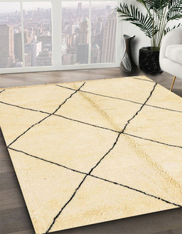 Abstract Khaki Gold Solid Rug in Family Room, abs1554