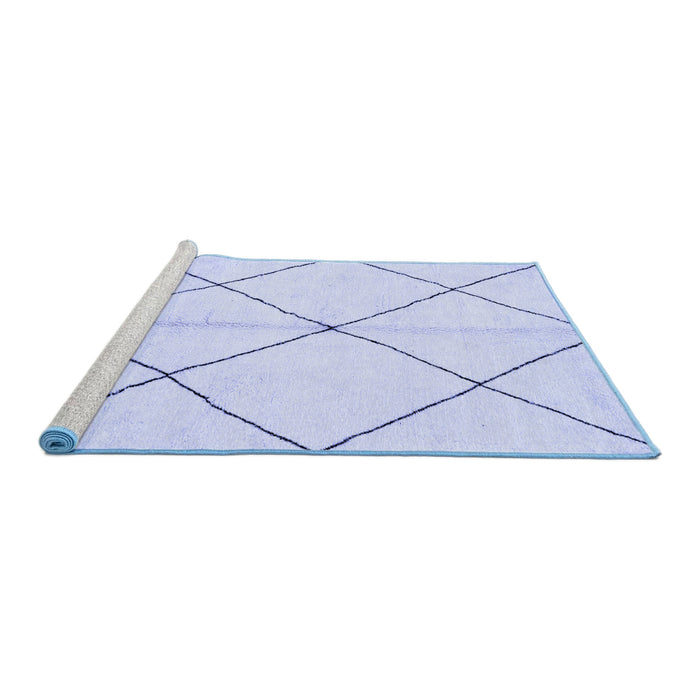 Sideview of Machine Washable Solid Blue Modern Rug, wshabs1554blu