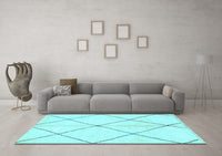 Machine Washable Solid Light Blue Modern Rug, wshabs1554lblu