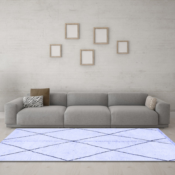 Machine Washable Solid Blue Modern Rug in a Living Room, wshabs1554blu
