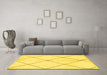 Machine Washable Solid Yellow Modern Rug in a Living Room, wshabs1554yw