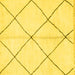 Square Machine Washable Solid Yellow Modern Rug, wshabs1554yw