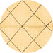 Round Solid Brown Modern Rug, abs1554brn