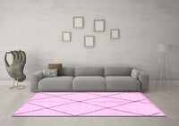 Machine Washable Solid Pink Modern Rug, wshabs1554pnk