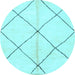 Round Solid Light Blue Modern Rug, abs1554lblu