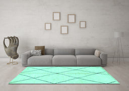 Machine Washable Solid Turquoise Modern Area Rugs in a Living Room,, wshabs1554turq
