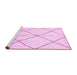 Sideview of Machine Washable Solid Pink Modern Rug, wshabs1554pnk