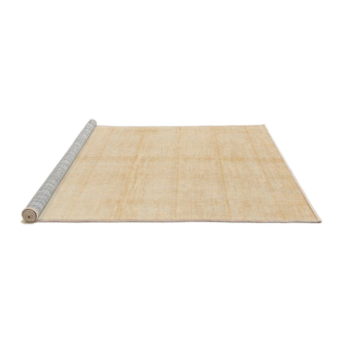 Sideview of Machine Washable Abstract Khaki Gold Rug, wshabs1555