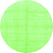 Round Solid Green Modern Rug, abs1555grn