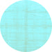 Round Solid Light Blue Modern Rug, abs1555lblu