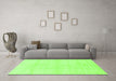 Machine Washable Solid Green Modern Area Rugs in a Living Room,, wshabs1555grn